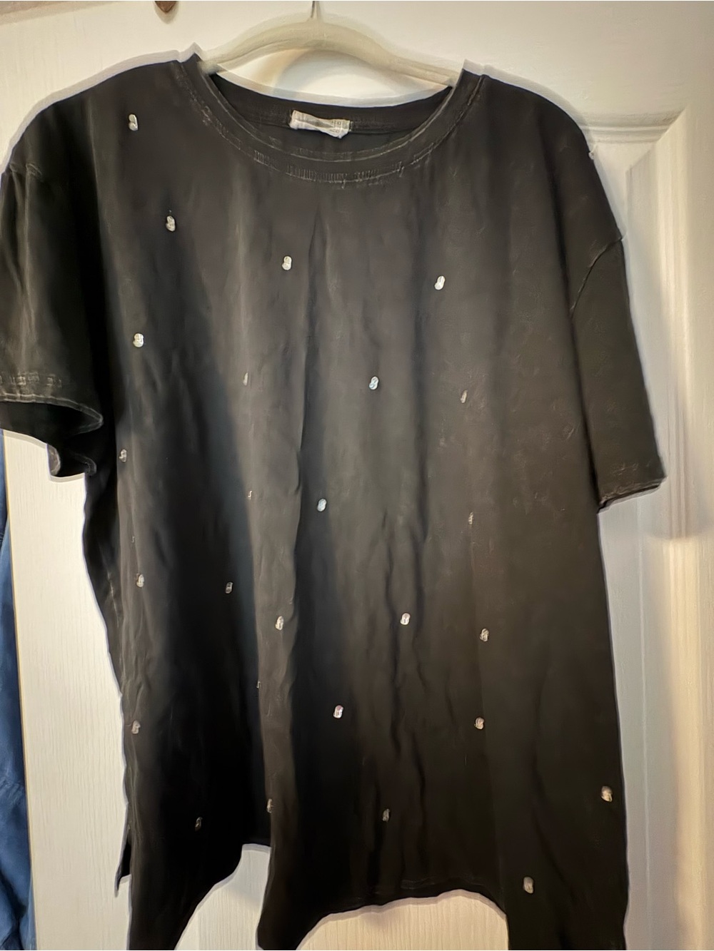 Forever 21 Black Short-Sleeve Tee with Silver Stud Accents